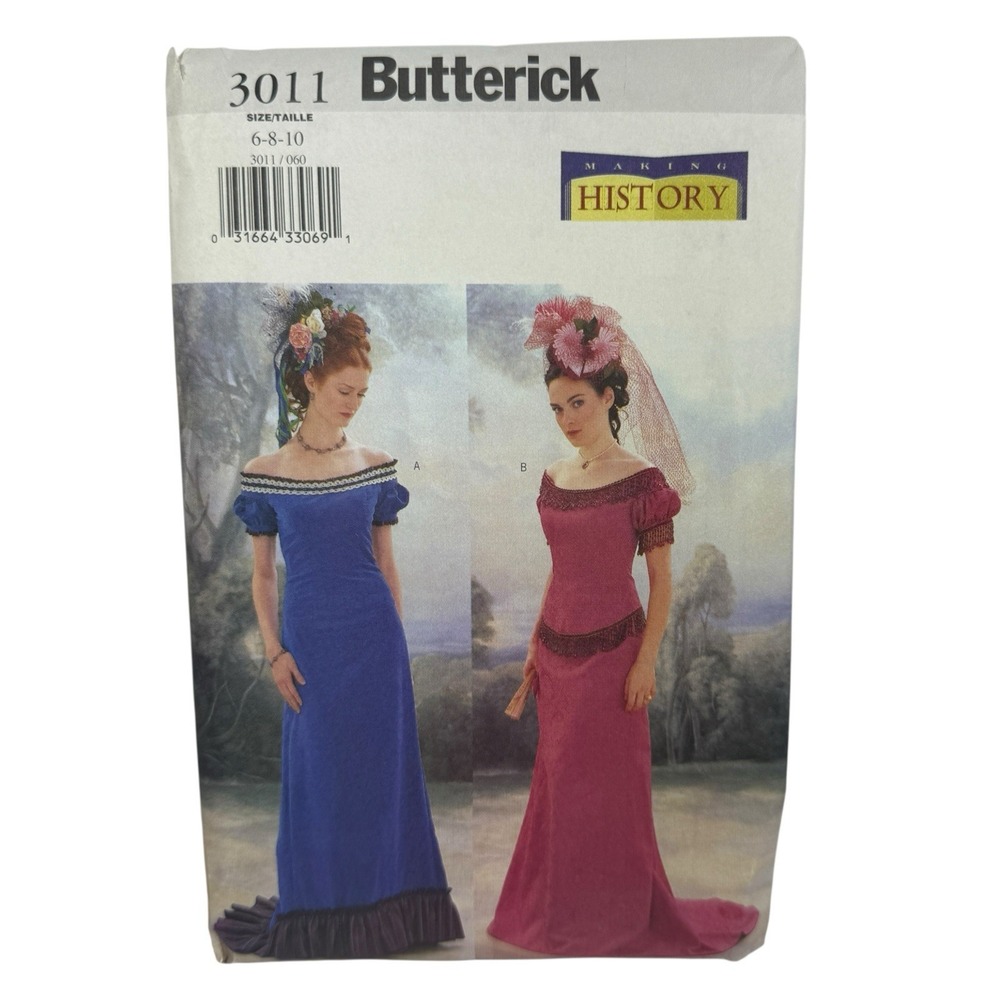 Butterick Sewing Pattern 3011‎ UNCUT Edwardian Gown SIZE: 6 8 10 Womens Cosplay